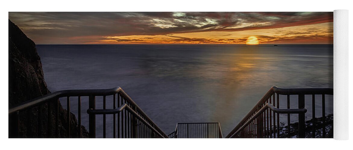 Dramatic Yoga Mat featuring the photograph Sunset from Sandpiper Staircase by Tim Bryan