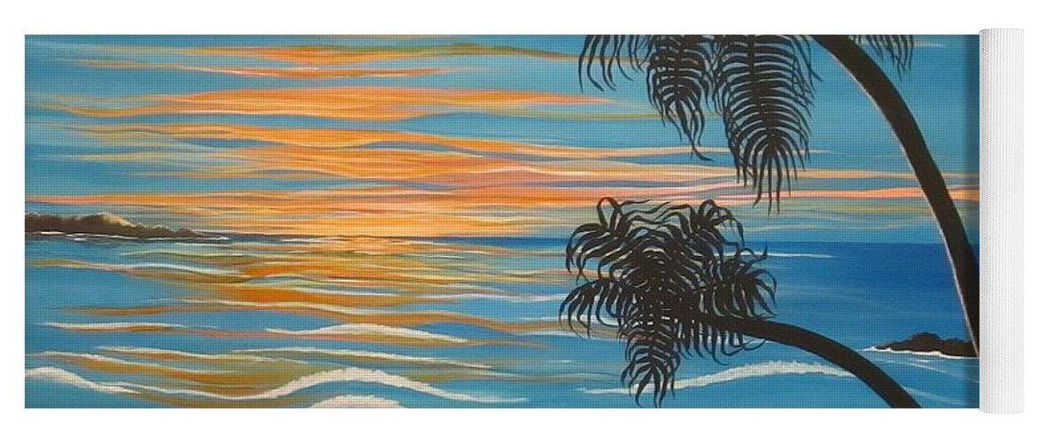 Paradise Yoga Mat featuring the painting Sunset In Paradise by Carol Sabo