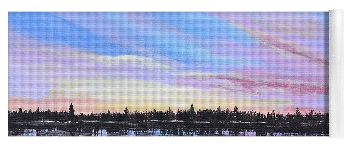 Sunset Yoga Mat featuring the painting Sunset-Ivanhoe2 by Monika Shepherdson