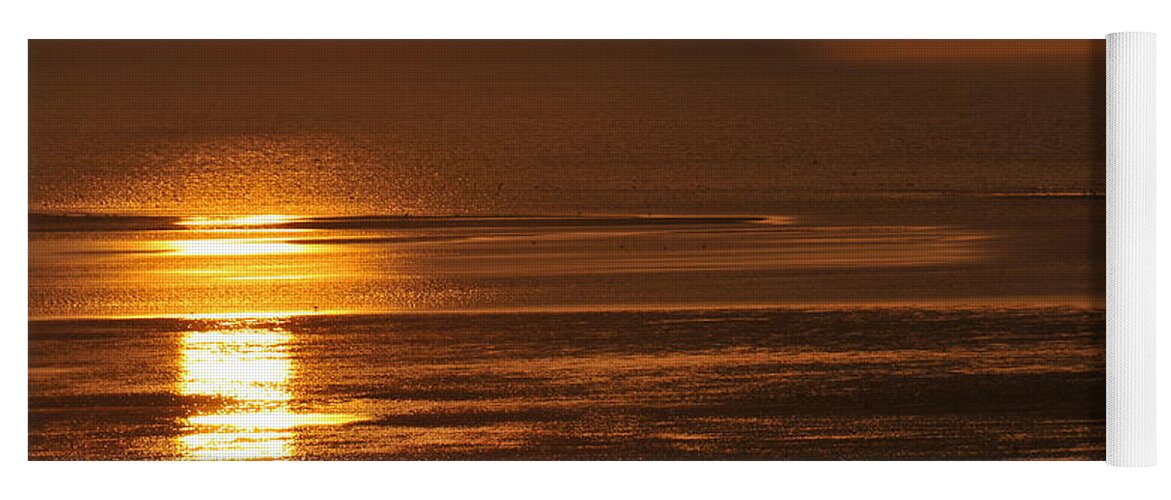 Sunset Yoga Mat featuring the photograph Sunset on Coast of North Wales by Harry Robertson
