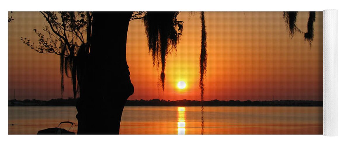 Nature Yoga Mat featuring the photograph Sunset on Lake Minneola by Peggy Urban
