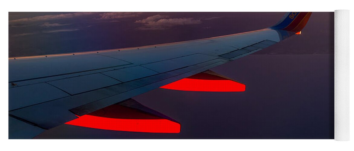 Airplane Yoga Mat featuring the photograph Sunset on Southwest by Marnie Patchett