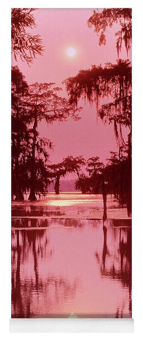 North America Yoga Mat featuring the photograph Sunset on the Bayou Atchafalaya Basin Louisiana by Dave Welling