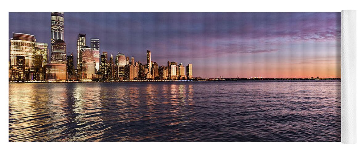 Nyc Yoga Mat featuring the photograph Sunset on the Hudson River by Zawhaus Photography