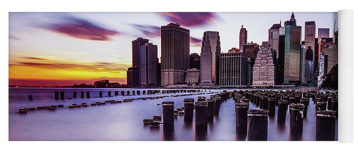 New York City Yoga Mat featuring the photograph Sunset over Manhattan by Alissa Beth Photography