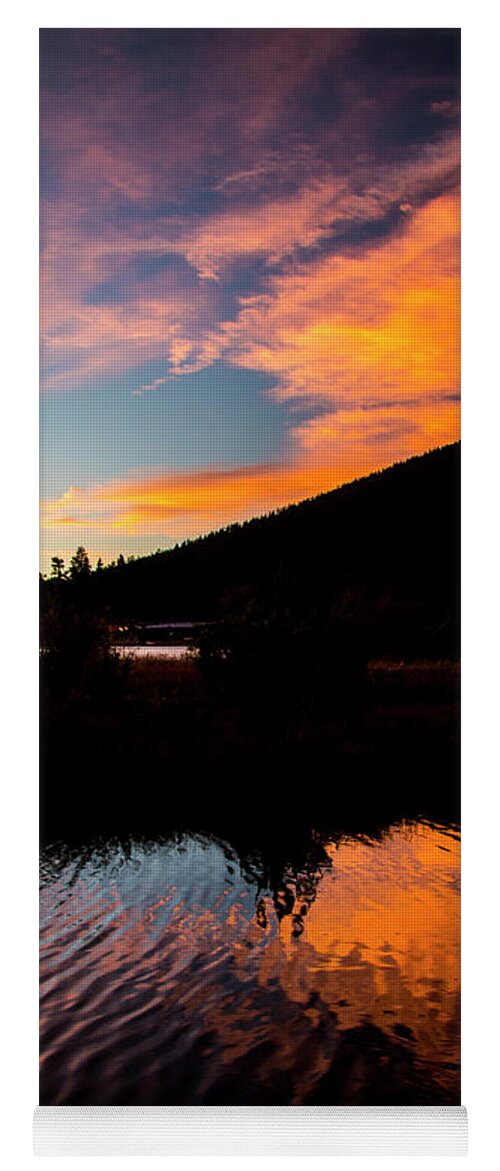 Black Butte Yoga Mat featuring the photograph Sunset Reflections by Doug Scrima