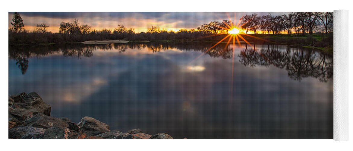 San Joaquin Yoga Mat featuring the photograph Sunset San Joaquin River by Anthony Michael Bonafede