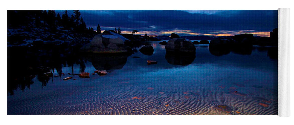 Lake Tahoe Yoga Mat featuring the photograph Sunset Sand Ripples by Sean Sarsfield