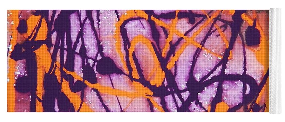 Abstract Yoga Mat featuring the painting Sunset Twilight by Corinne Elizabeth Cowherd