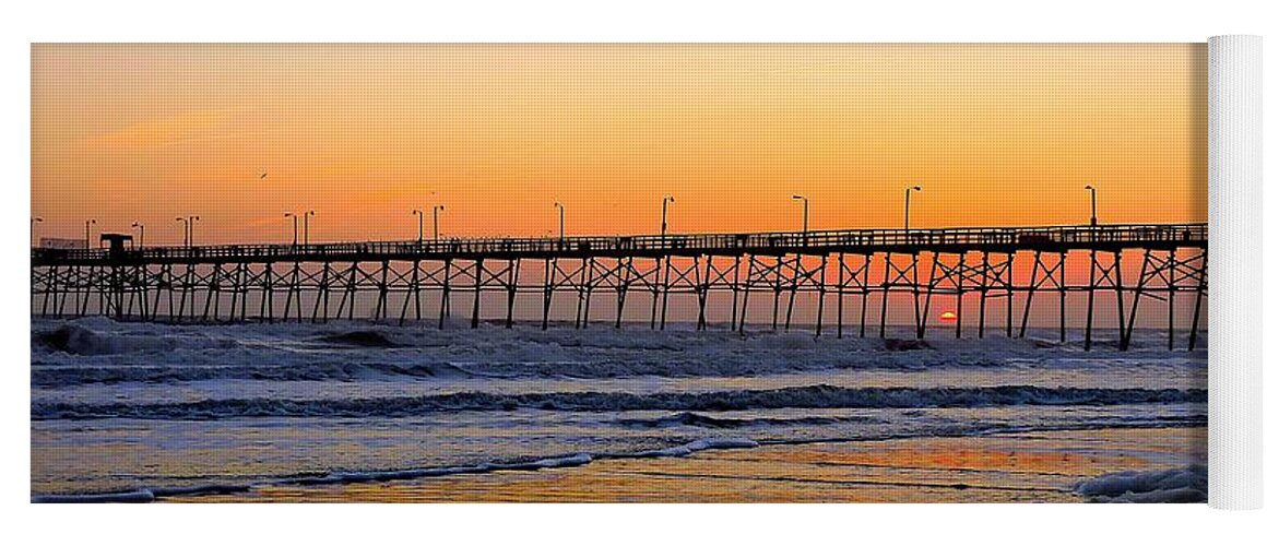 Art Yoga Mat featuring the photograph Sunset Under the Pier by Shelia Kempf