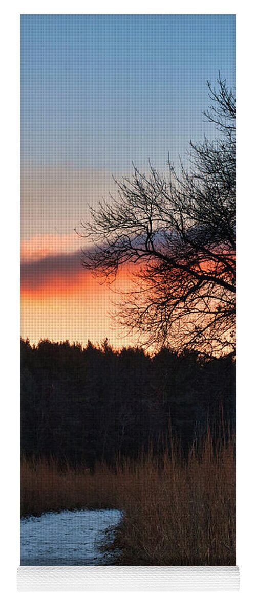 Madison Yoga Mat featuring the photograph Sunset - UW Arboretum - Madison - Wisconsin by Steven Ralser