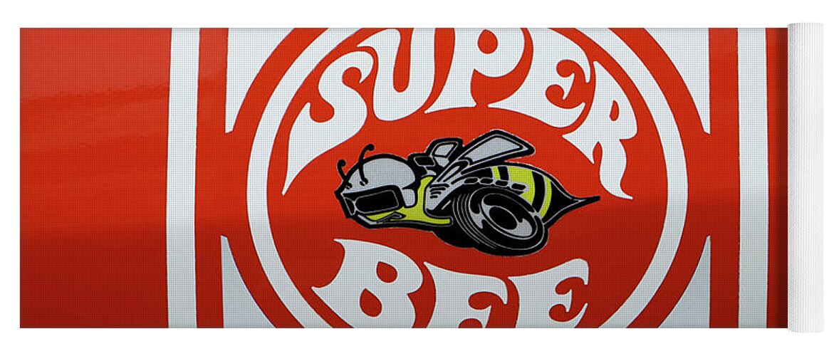 Dodge Yoga Mat featuring the photograph Super Bee Emblem by Mike McGlothlen