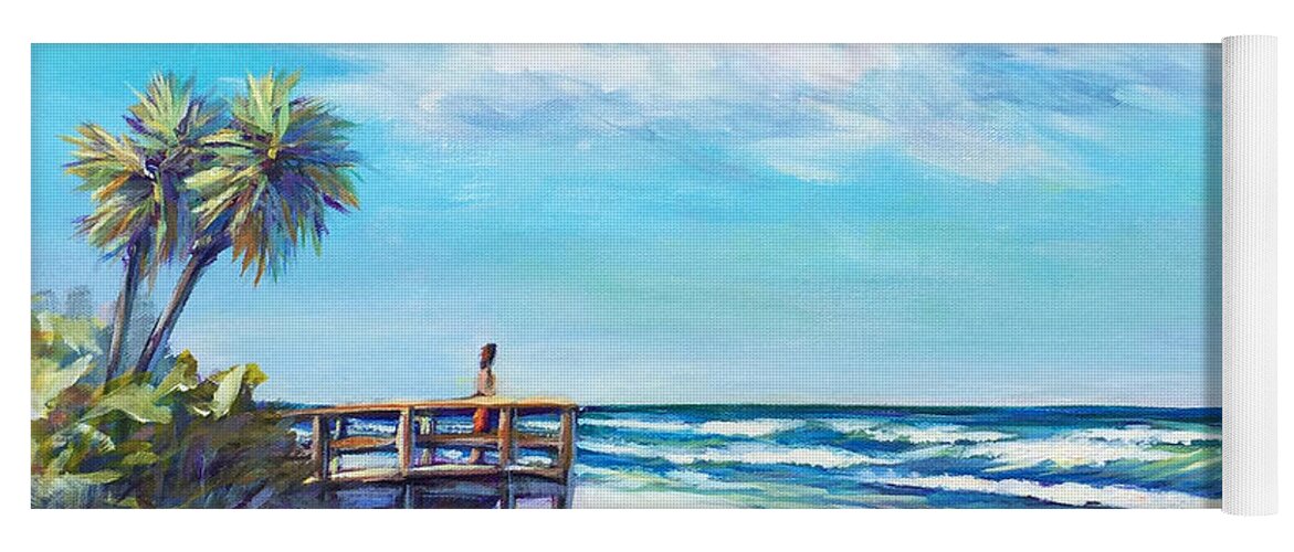 Beach Yoga Mat featuring the painting Surf Watch by Gretchen Ten Eyck Hunt
