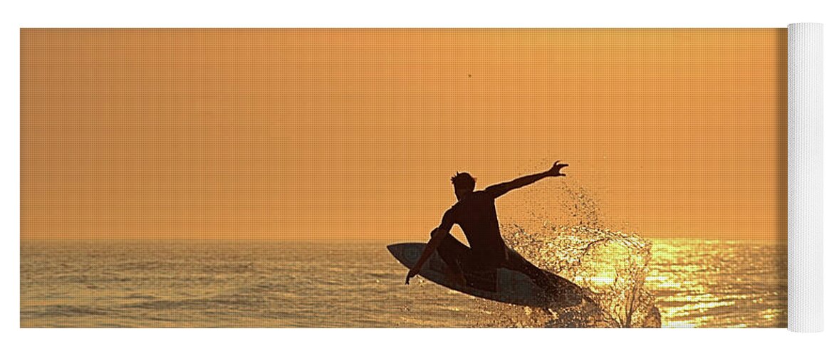 Surf Yoga Mat featuring the photograph Surfing To The Sky by Robert Banach