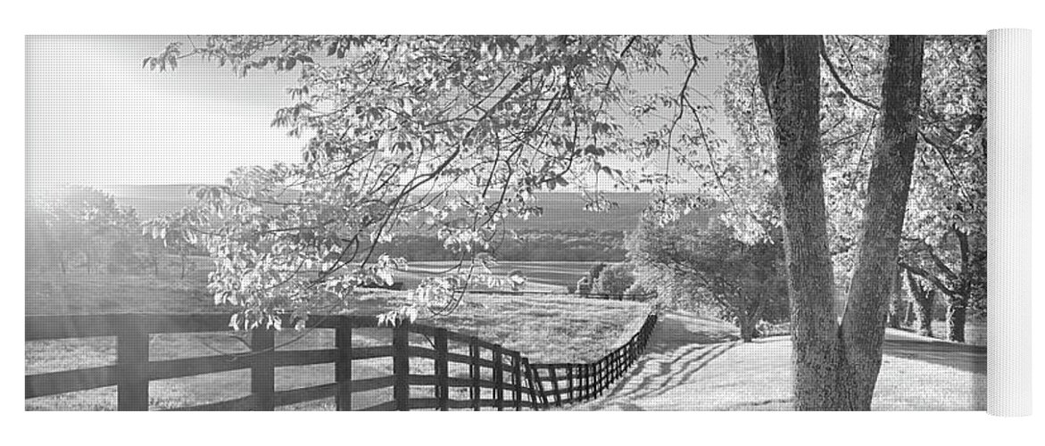 New Jersey Yoga Mat featuring the photograph Sussex County Sunset in Black and White by Eleanor Bortnick