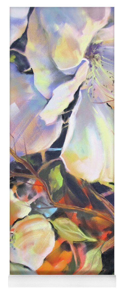 Flower Yoga Mat featuring the painting Swan Song by Rae Andrews