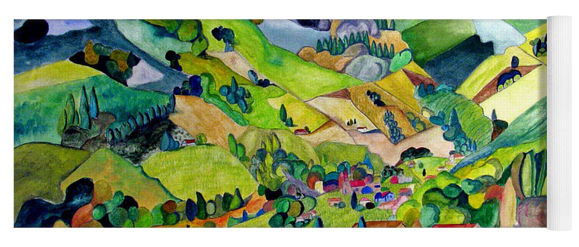 Landscape Yoga Mat featuring the painting Switzerland by Patricia Arroyo