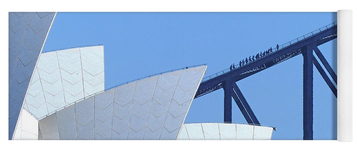 Sydney Opera House Yoga Mat featuring the photograph Sydney Opera House and Sydney Harbour Bridge by Phil Banks