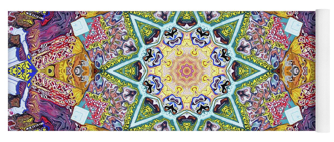 Mandala Yoga Mat featuring the photograph Symmetrical Colors Abstract by Phil Perkins