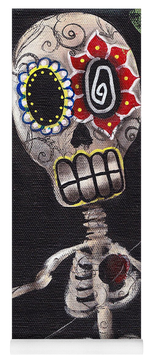 Day Of The Dead Yoga Mat featuring the painting Take my Heart by Abril Andrade