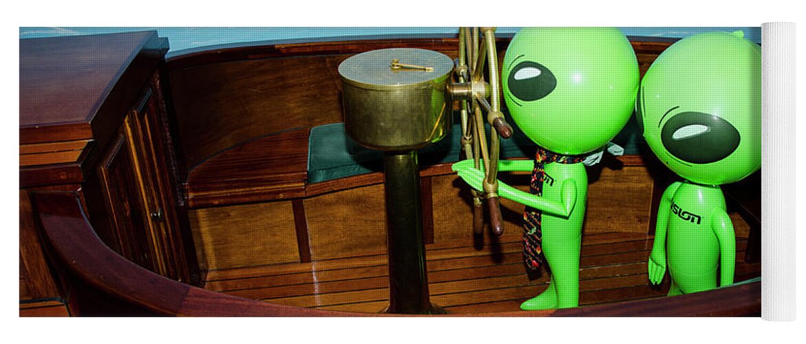 Alien Yoga Mat featuring the photograph Taking the Helm by Richard Henne