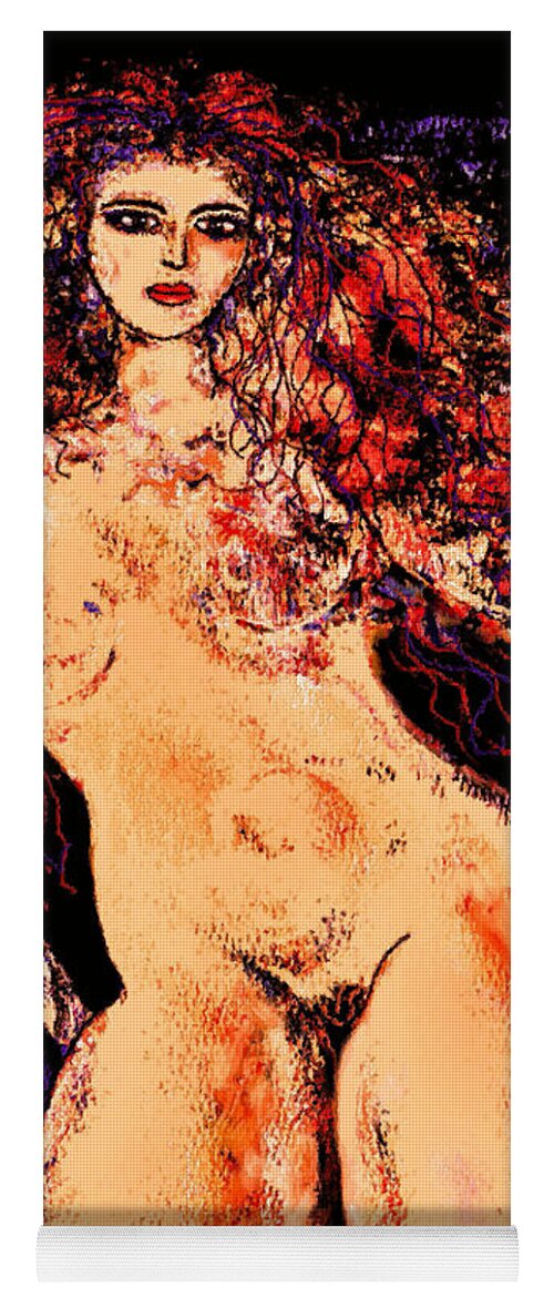 Nudes Yoga Mat featuring the mixed media Tall Curvaceous Nude by Natalie Holland