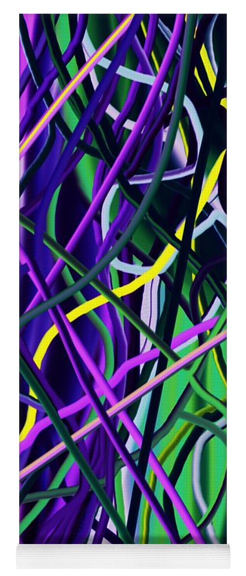 Abstract.abstracts Yoga Mat featuring the digital art Tangled Webs We Weave by David Lane
