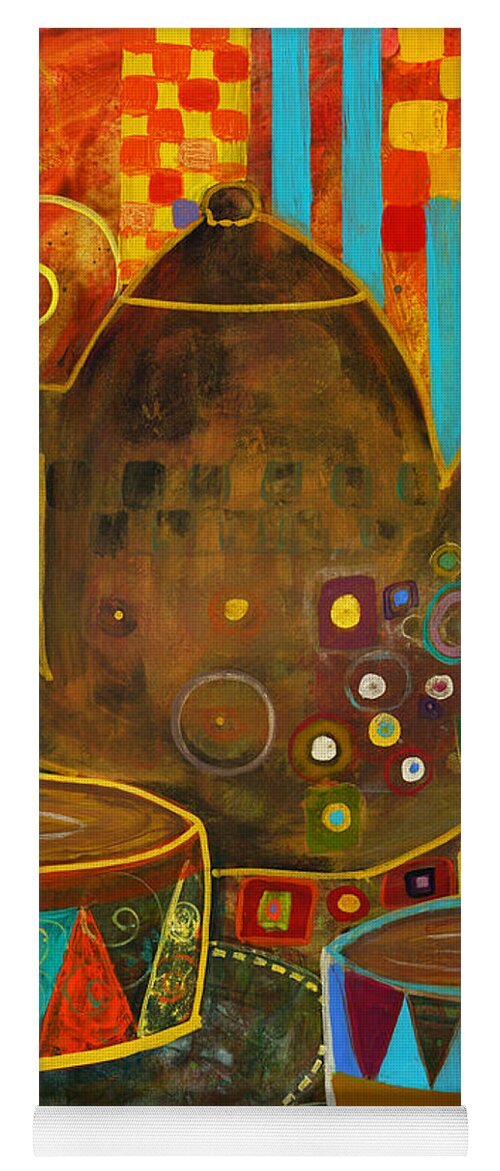 Klimt Yoga Mat featuring the painting Tea Party with Klimt by Robin Pedrero
