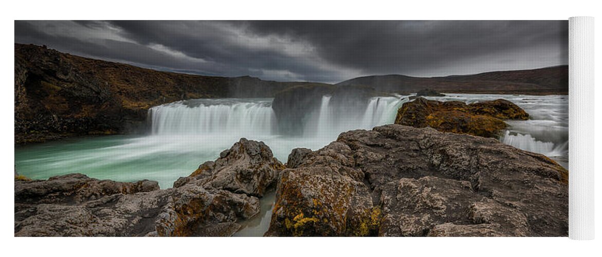 Godafoss Yoga Mat featuring the photograph Tears From The Gods by Michael Ver Sprill
