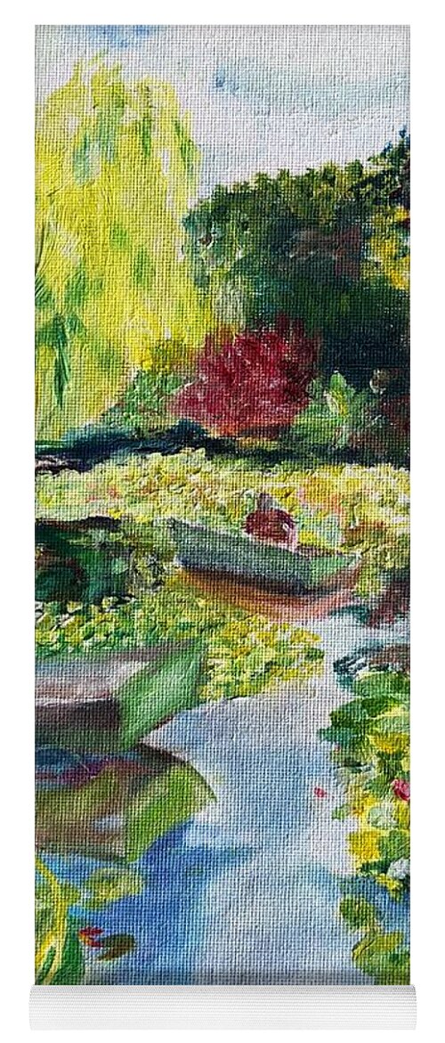 Giverney Yoga Mat featuring the painting Tending the Pond by Kate Conaboy