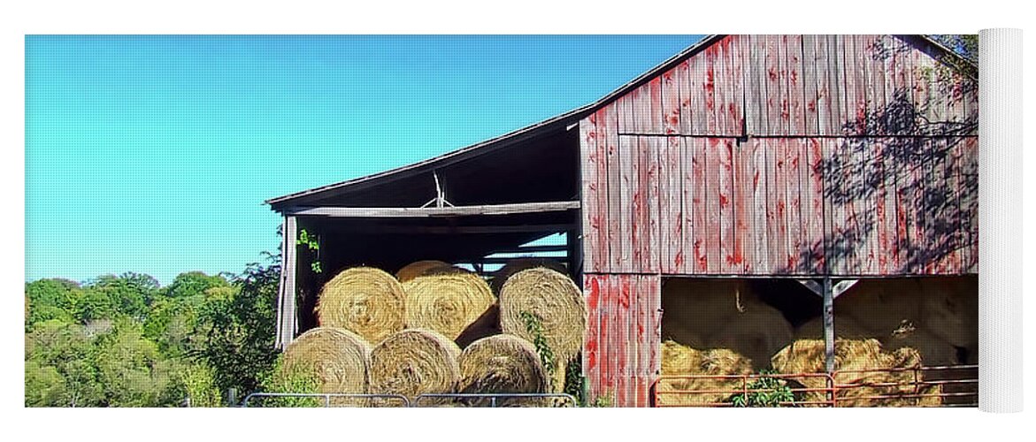 Hdr Photography Yoga Mat featuring the photograph Tennessee Hay Barn by Richard Gregurich