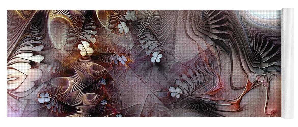 Abstract Yoga Mat featuring the digital art Terminating Turpitude by Casey Kotas