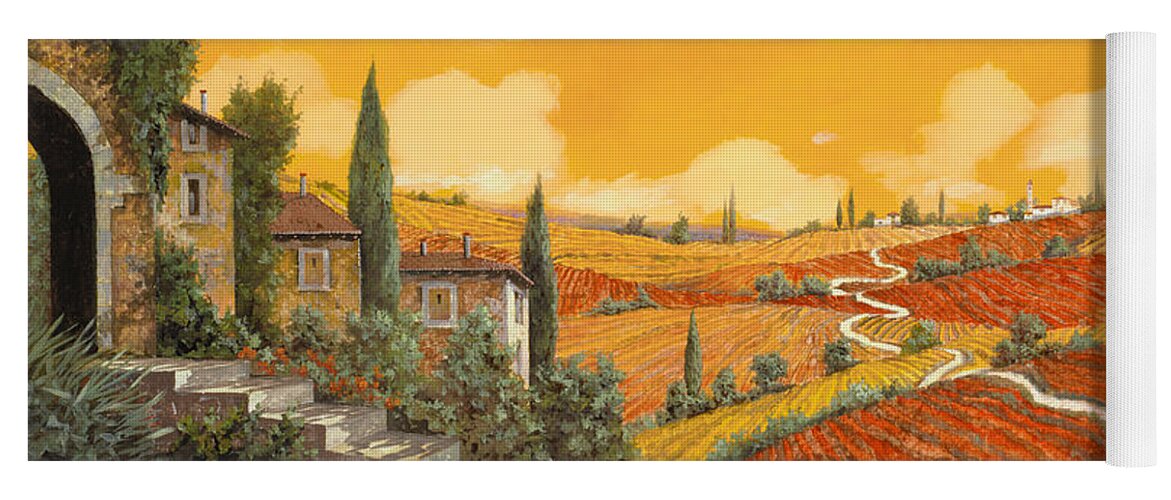Tuscany Yoga Mat featuring the painting la terra di Siena by Guido Borelli