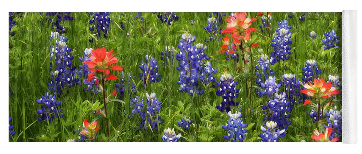 Bloom Yoga Mat featuring the photograph Texas Wildflowers by David and Carol Kelly