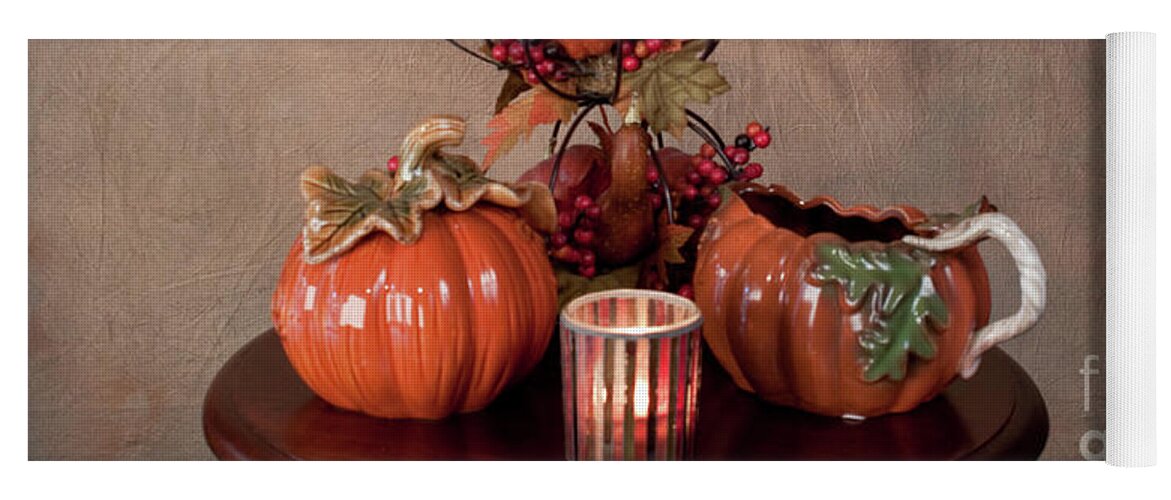 Pumpkins Yoga Mat featuring the photograph Thanksgiving Pumpkins by Sherry Hallemeier