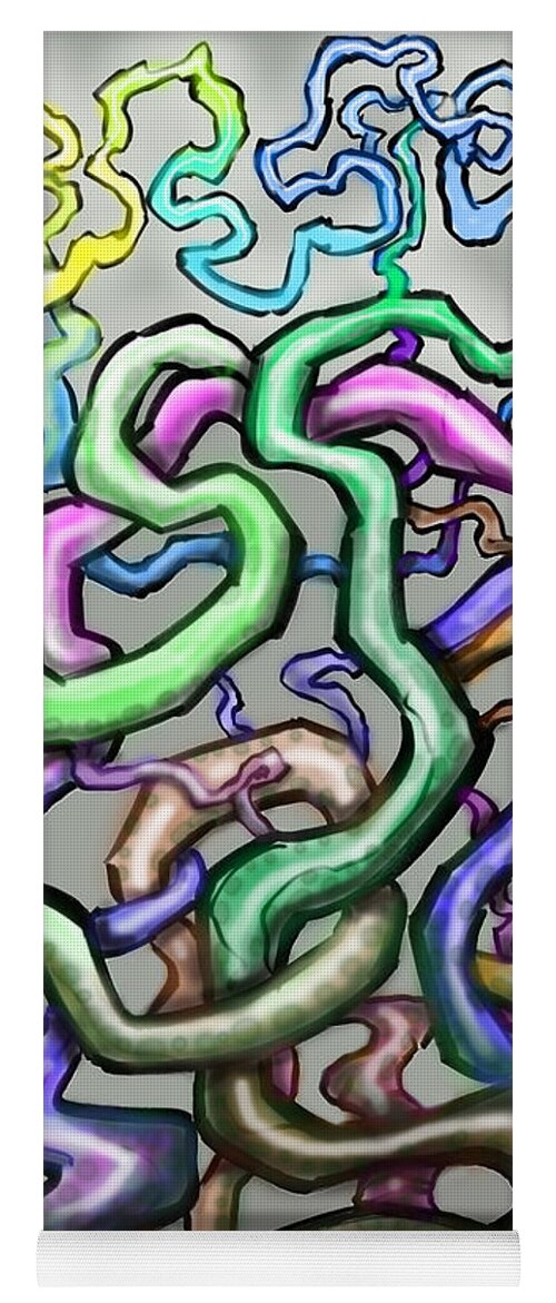 Abstract Yoga Mat featuring the digital art That wacky twisted vine we call life by Kevin Middleton