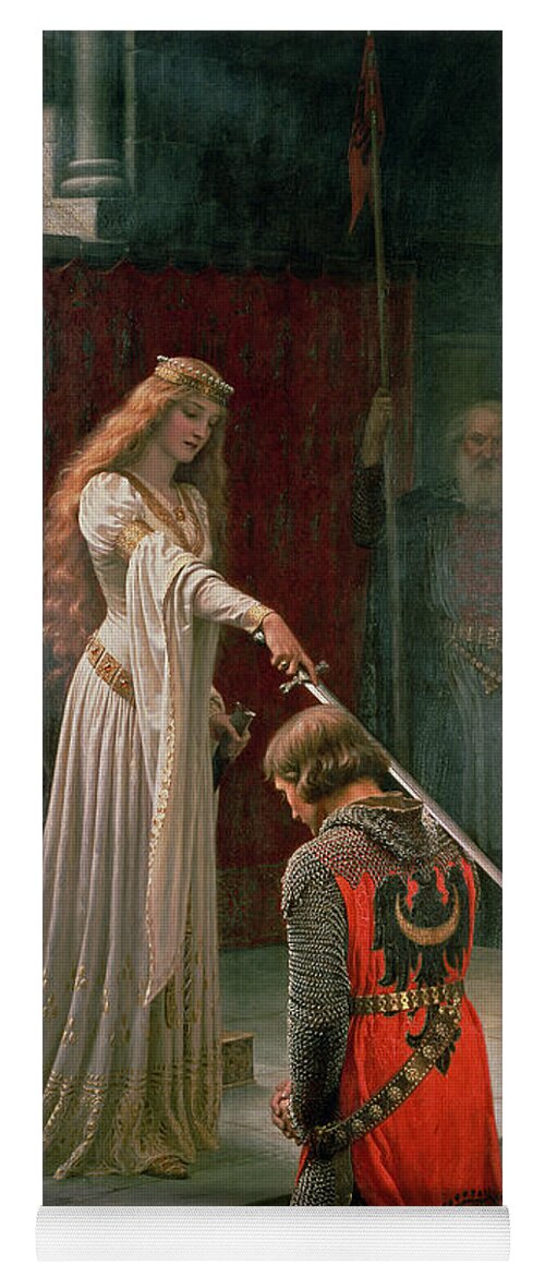 The Yoga Mat featuring the painting The Accolade by Edmund Blair Leighton