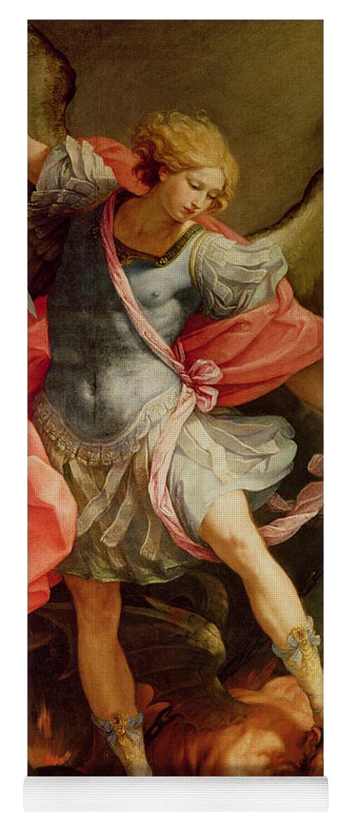 The Yoga Mat featuring the painting The Archangel Michael defeating Satan by Guido Reni