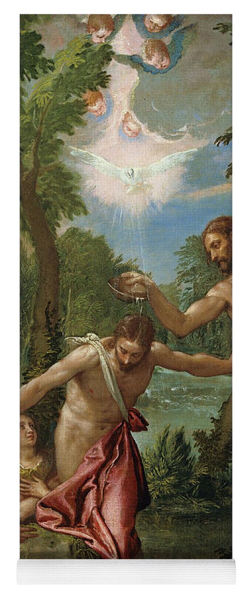 Paolo Veronese And Workshop Yoga Mat featuring the painting The Baptism of Christ by Paolo Veronese and Workshop