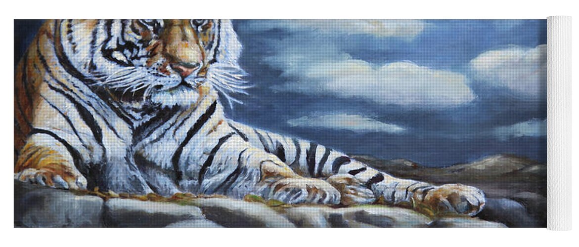 Wildlife Yoga Mat featuring the painting The Bengal Tiger by Portraits By NC