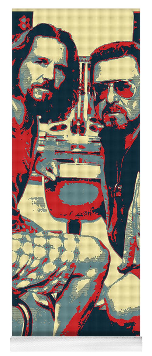 'cinema Treasures' Collection By Serge Averbukh Yoga Mat featuring the digital art The Big Lebowski Revisited - The Dude and Walter by Serge Averbukh