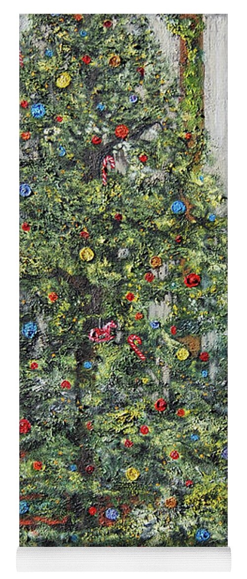 Christmas Tree Yoga Mat featuring the painting The Blessing/Tree by Anitra Handey-Boyt