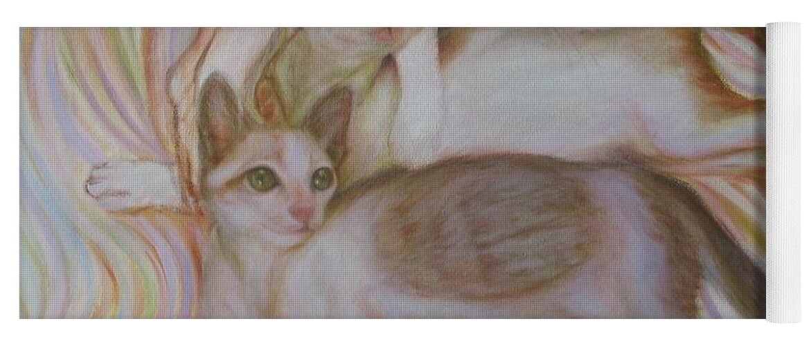 Cat Yoga Mat featuring the painting The Brothers by Sukalya Chearanantana