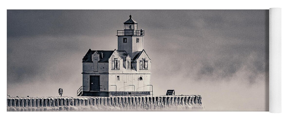 Lighthouse Yoga Mat featuring the photograph The Coldest Lonely by Bill Pevlor