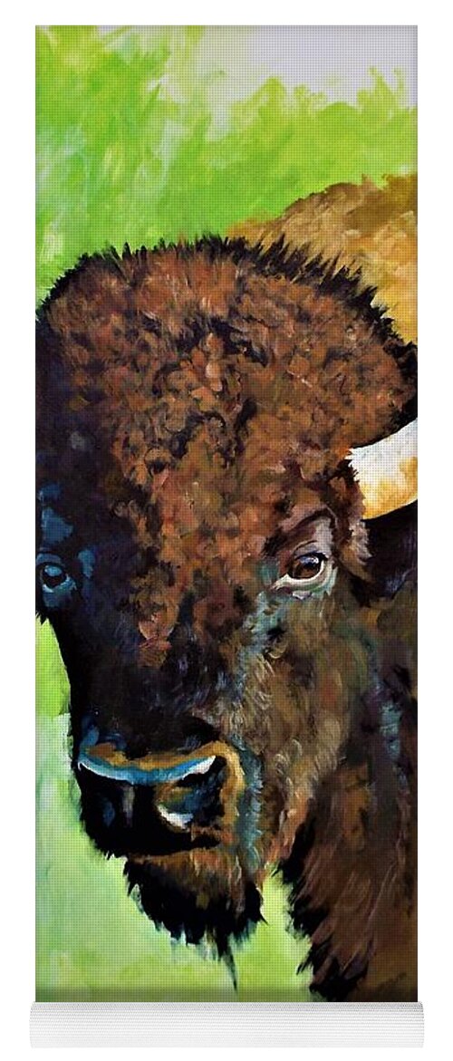 Painting Of Bison Yoga Mat featuring the painting The comeback kid by Michael Dillon