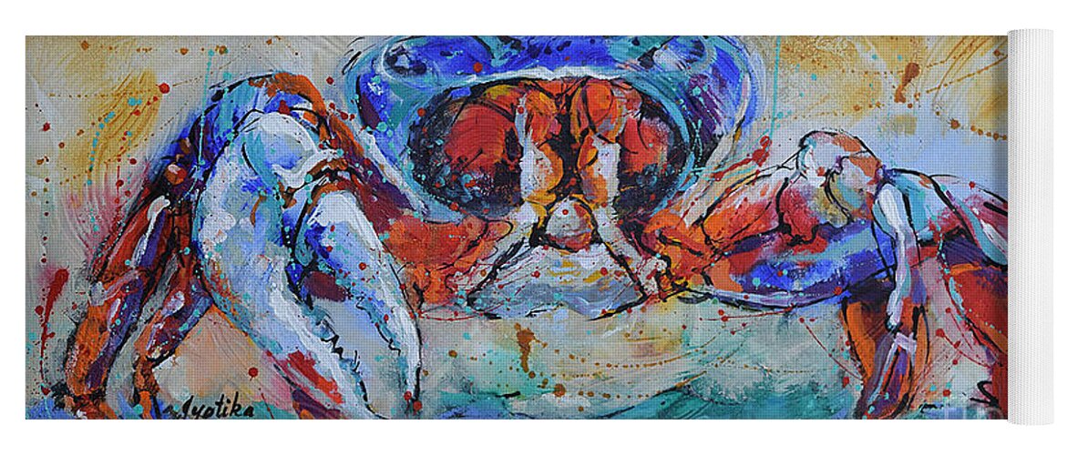 Crab Yoga Mat featuring the painting The Crab by Jyotika Shroff