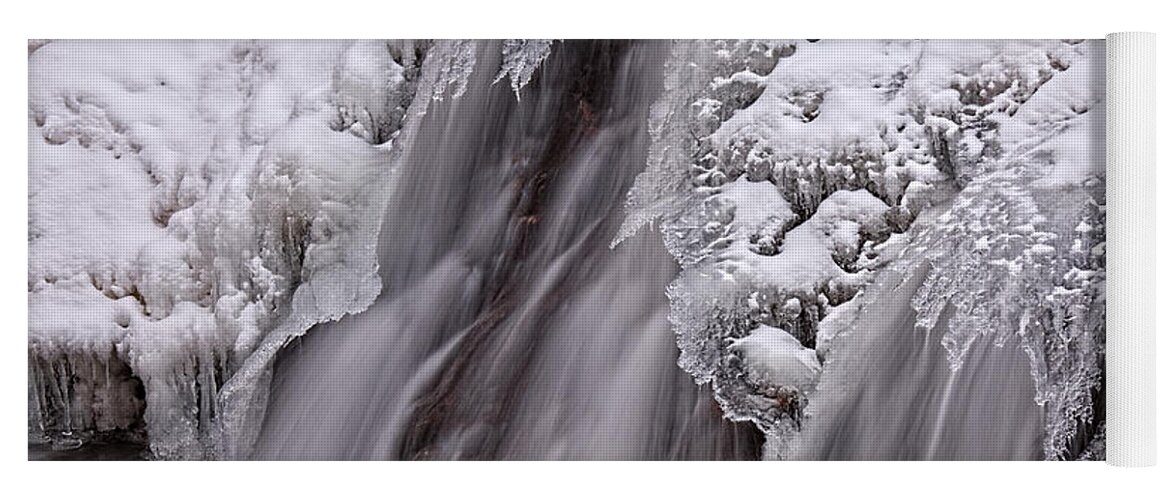 Frozen Waterfall Yoga Mat featuring the photograph The Crystal Falls by Jim Garrison