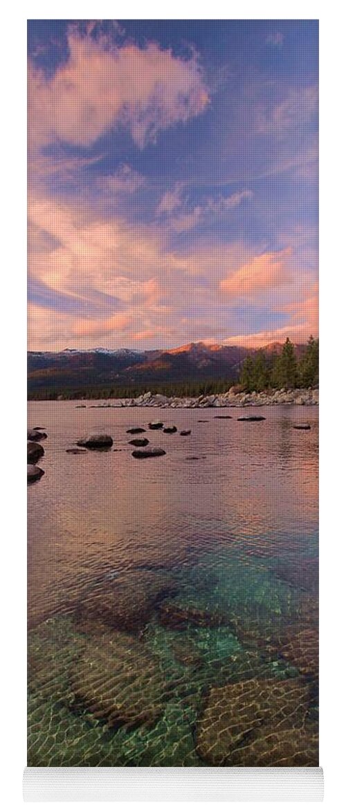 Lake Tahoe Yoga Mat featuring the photograph  The Depths of Sundown by Sean Sarsfield