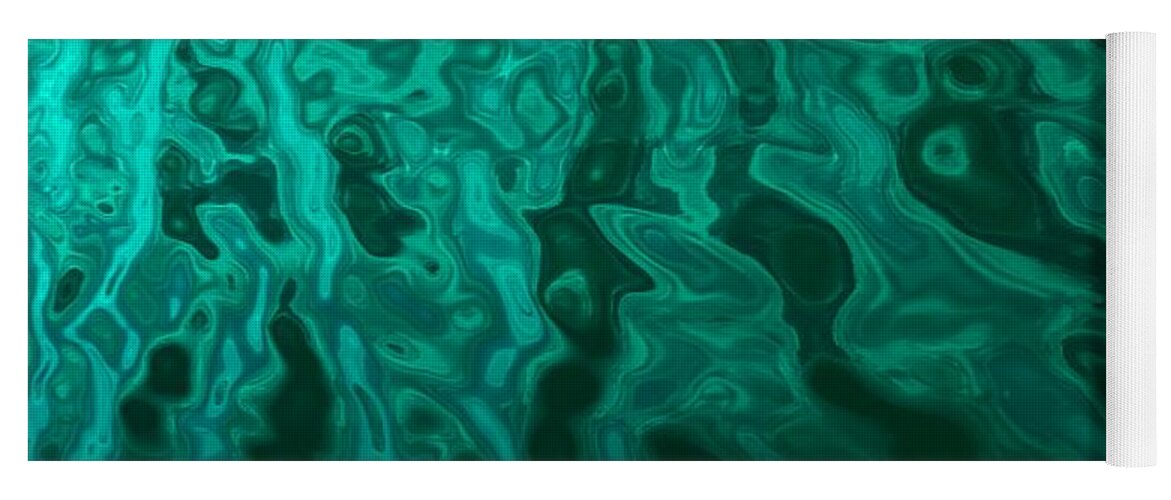 Emerald Yoga Mat featuring the digital art The Emerald Wave by Steven Robiner