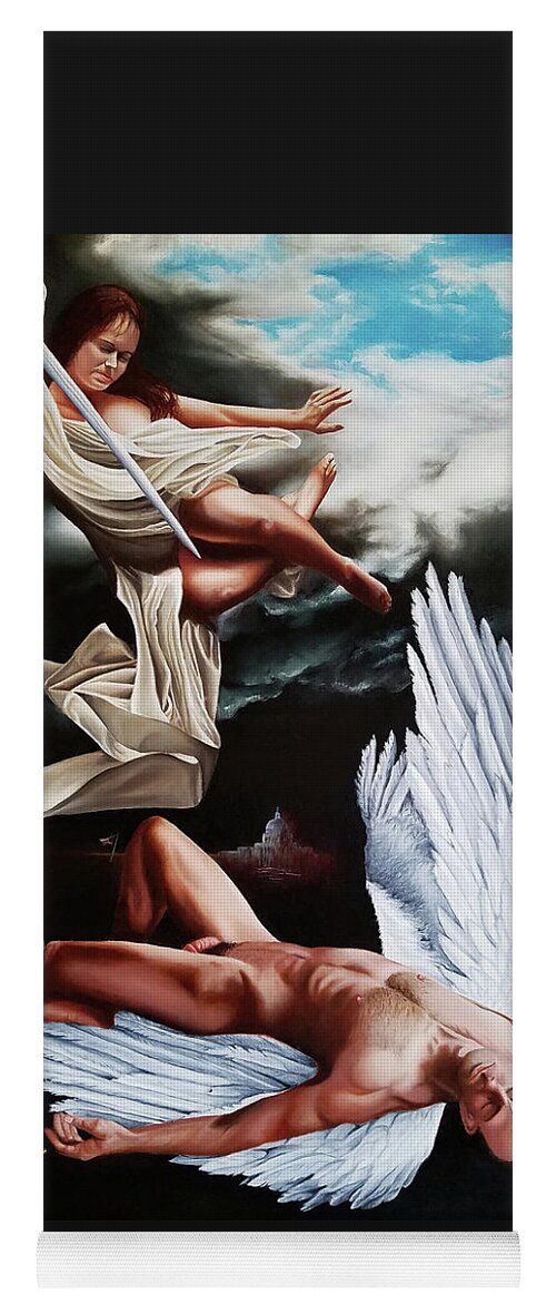 Angels Yoga Mat featuring the painting The Fallen by Vic Ritchey
